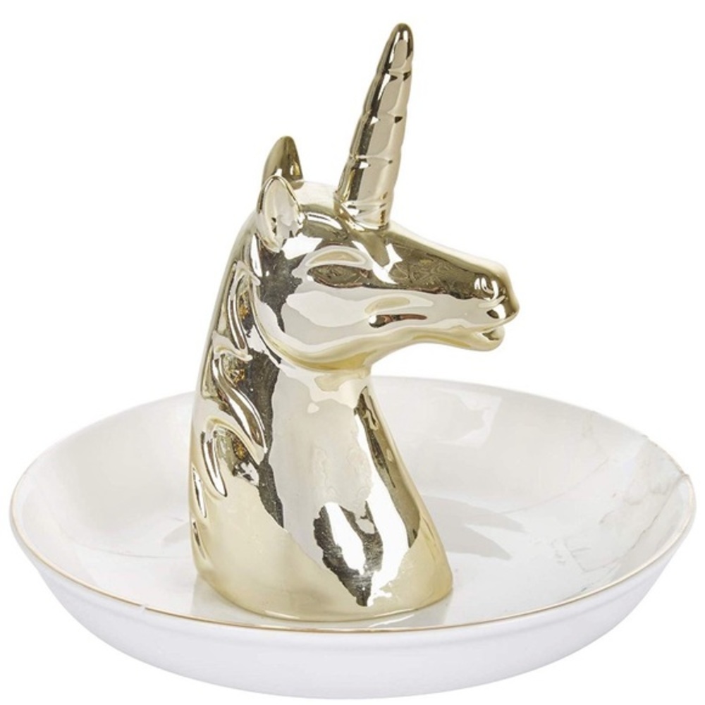 Sagebrook Home Decor Ceramic Unicorn Jewelry Tray